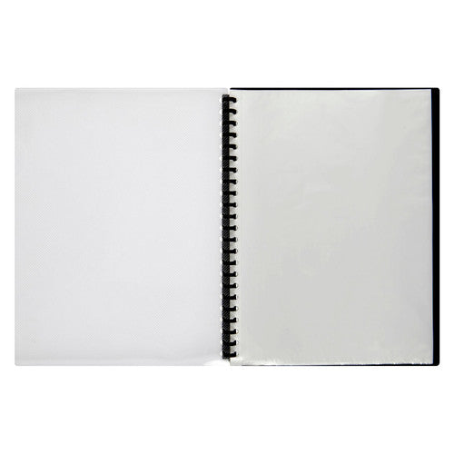 Marbig Refillable Display Book 20 Pocket A4 Clear Black