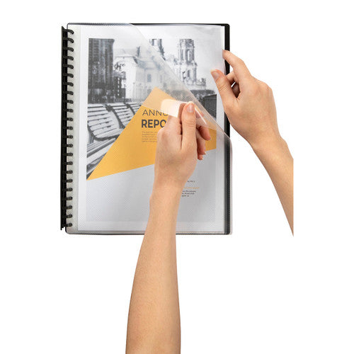 Marbig Refillable Display Book 20 Pocket A4 Clear Black