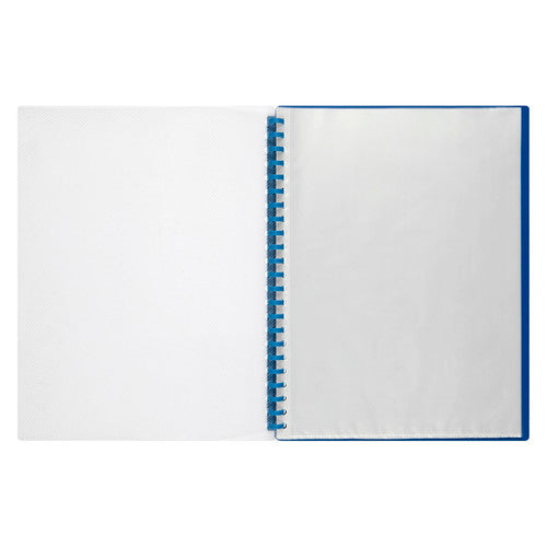 Open display book showing clear A4 pockets protecting document pages