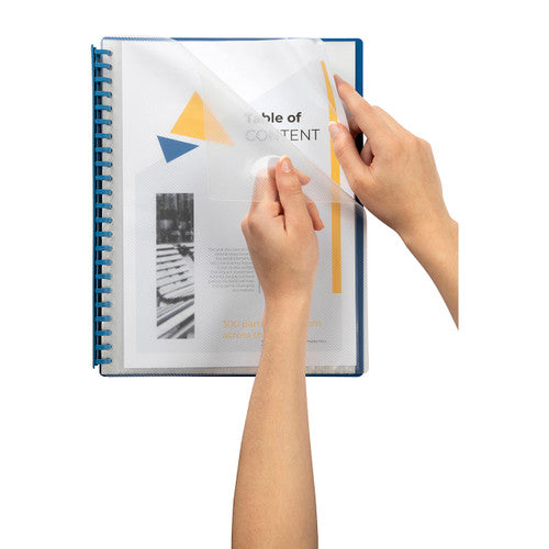 Side view of Marbig A4 display book showing polypropylene cover thickness and spine