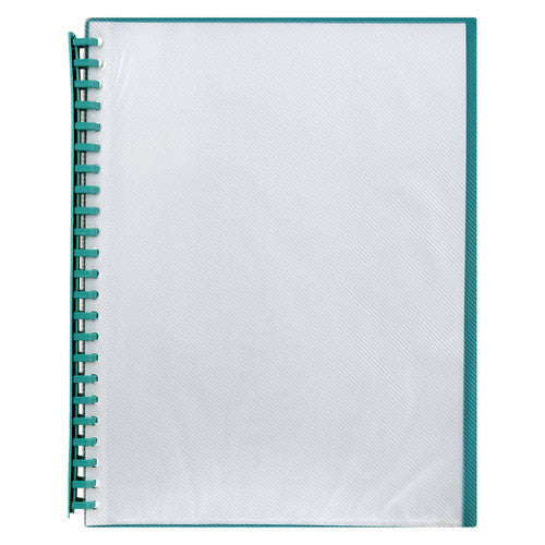 Marbig Refillable Display Book 20 Pocket A4 Clear Green