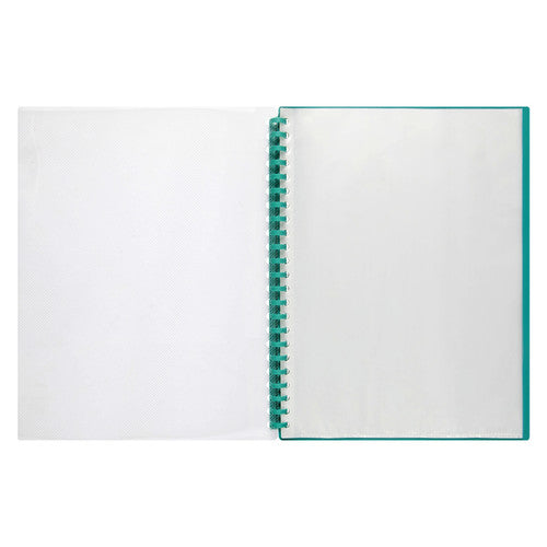 Marbig Refillable Display Book 20 Pocket A4 Clear Green