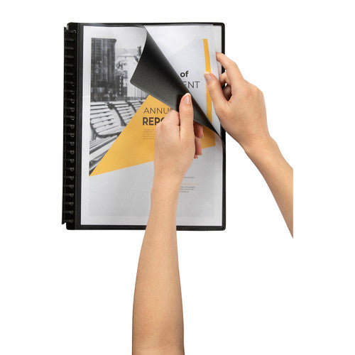 Marbig Refillable Display Book with Insert Cover 20 Pocket A4 Black