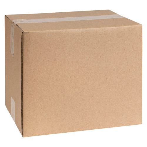 Marbig Professional 51036 brown shipping carton, 355 x 230 x 230mm, shown assembled with clear tape along the top seam and one short edge