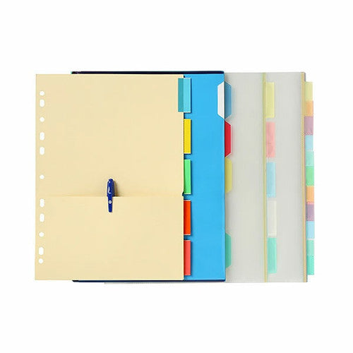 Marbig Side Pockets Dividers Clear 5 Tab PP A4 Multi Colour