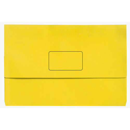 Marbig Slimpick Document Wallet Foolscap Brights Yellow Pack of 10