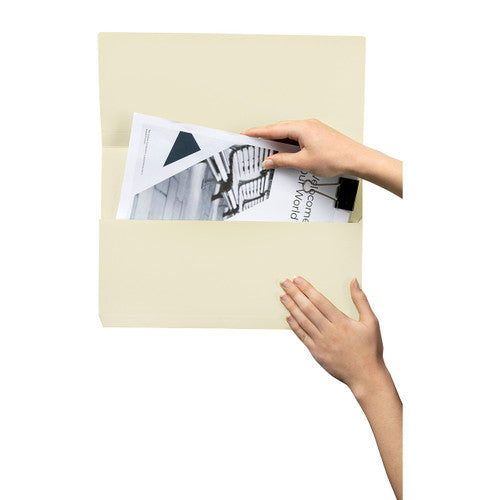 Marbig Slimpick Document Wallet Foolscap Buff Box of 50