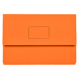 Marbig Slimpick Document Wallet Foolscap Orange Box of 50