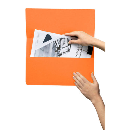 Marbig Slimpick Document Wallet Foolscap Orange Box of 50