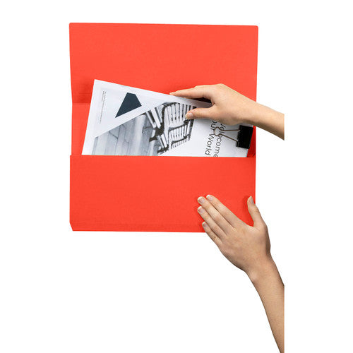 Marbig Slimpick Document Wallet Foolscap Red Box of 50