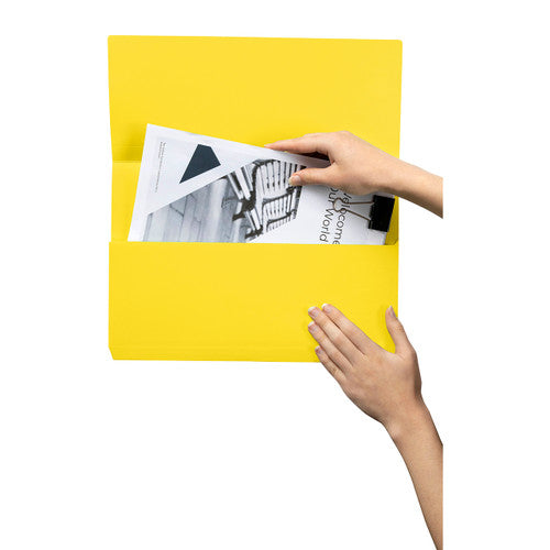 Marbig Slimpick Document Wallet Foolscap Yellow Box of 50