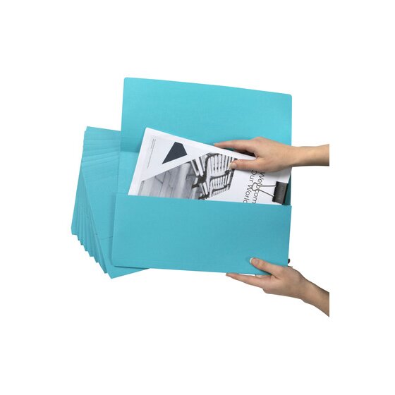 Hands sliding a clipped document into an open Marbig Slimpick marine wallet held in front of the rest of the pack