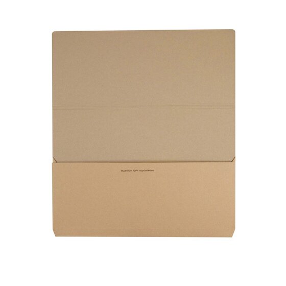 Brown Marbig Slimpick Enviro Kraft wallet opened out flat, showing the inner back panel, fold line and lower pocket