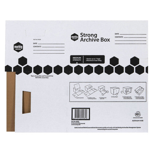 Marbig Strong Archive Box White Carton of 20