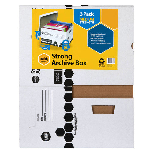 Marbig Strong Archive Box White Carton of 20