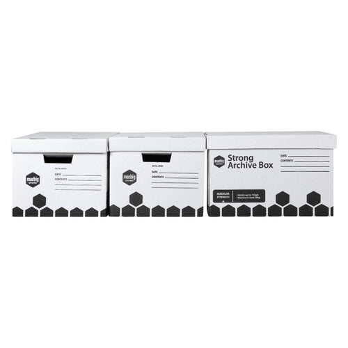 Marbig Strong Archive Box White Retail Pack of 3 - image 1
