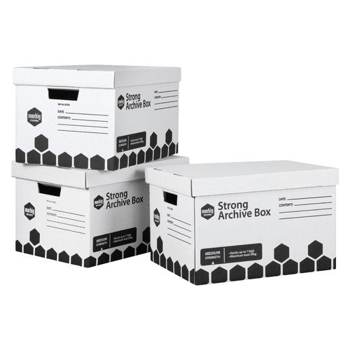 Marbig Strong Archive Box White Retail Pack of 3 - image 2
