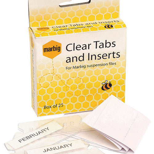 Marbig Tabs and Inserts Clear Pack of 25