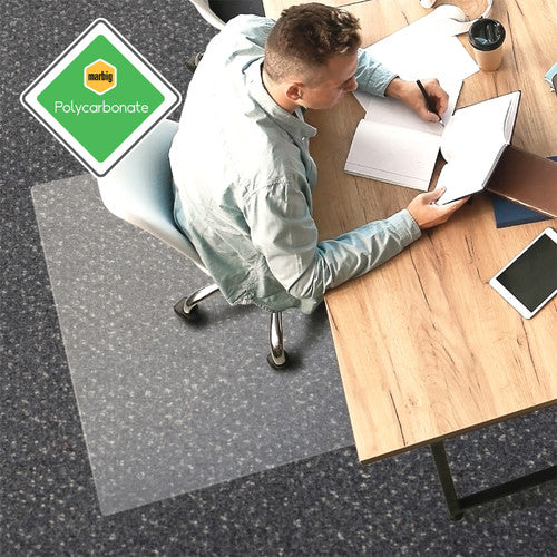 Marbig Tuffmat Polycarbonate Chairmat Large Rectangle 120 x 150cm Clear