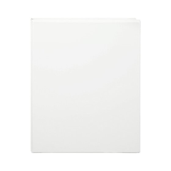 Flat front view of a white Marbig Clearview A4 insert binder, the clear overlay seam just visible around the edge
