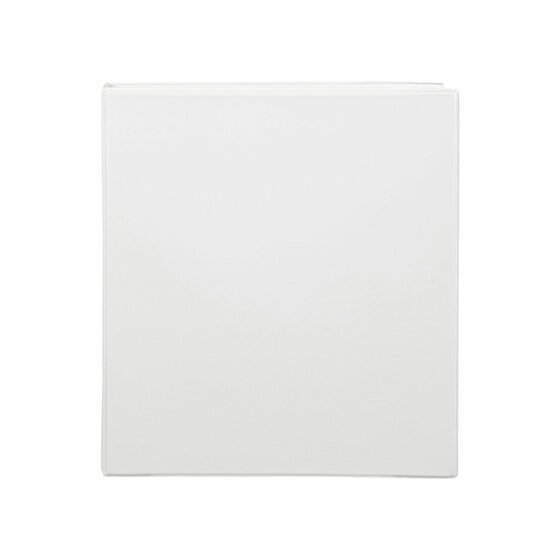 Front of a white Marbig Clearview A4 insert binder photographed flat, the clear overlay edge faintly visible