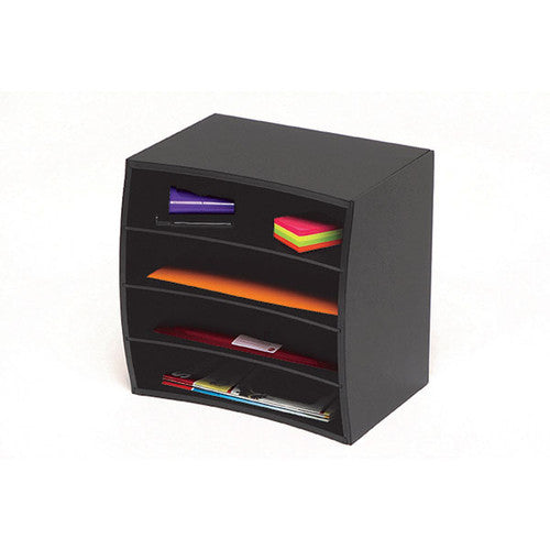 Marbig Wooden Stor A File Organiser 4 Tier Black