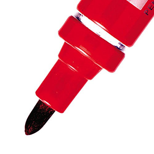 Pentel N50 Permanent Marker Bullet Point 1.5mm Red Box of 12