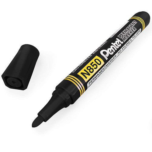 Pentel N850 Permanent Marker Bullet Point Black Box of 12