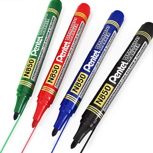 Pentel N850 Permanent Marker Bullet Point Black Box of 12