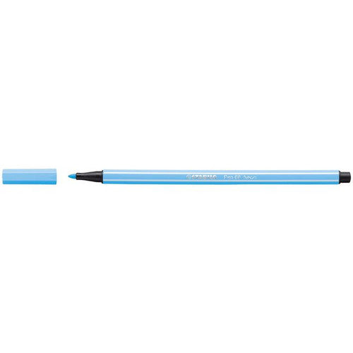 Stabilo Pen 68 Premium Colouring Fibre Tip Pen 1.0mm Fluro Blue Box of 10