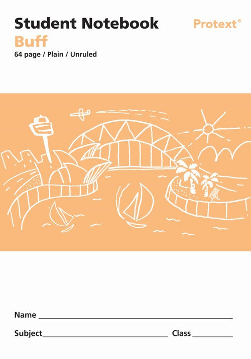 Protext Student Notebook 64 Page Plain Buff Pack of 20