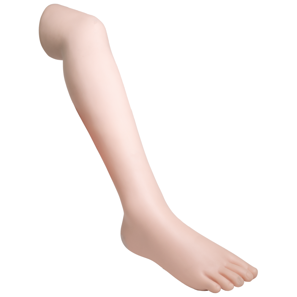 NIO SIM Demo Leg Paediatric showing full-leg paediatric simulation model for NIO intraosseous access training on paediatric patients