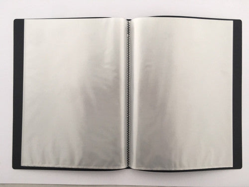 Protext Display Book A3 20 Fixed Pocket Insert Cover Black Pack 6 — open showing pocket detail