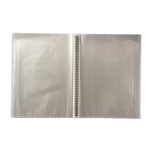Protext Display Book A3 30 Fixed Pocket Wiro Bound Clear Cover Pack 6 — open lay-flat showing pocket detail