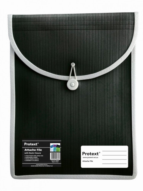 Protext Attache File with Elastic Closure Black