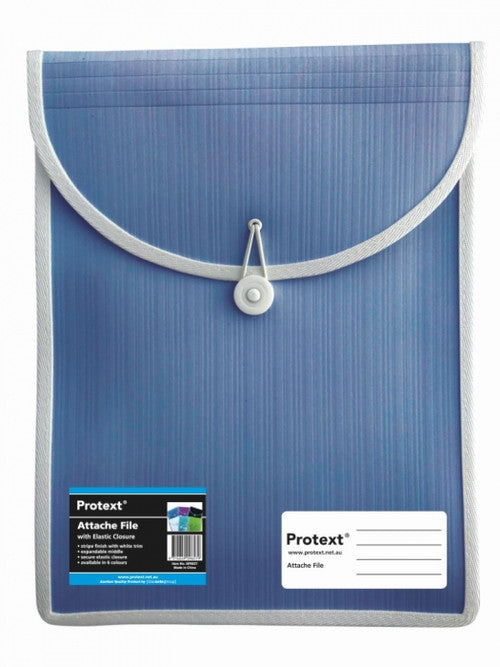 Protext Attache File with Elastic Closure Blue