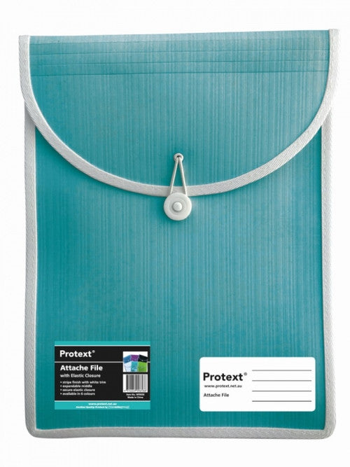 Protext Attache File with Elastic Closure Aqua