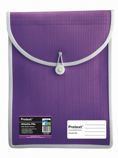Protext Attache File with Elastic Closure Purple