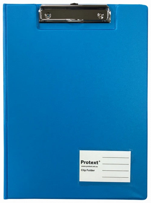Protext Clip Folder A4 PP Blue Pack 6 — front view showing spring clip