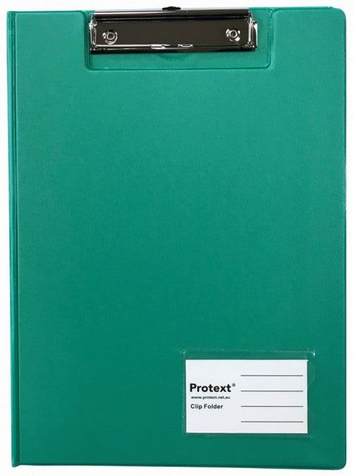 Protext Clip Folder A4 PP Aqua Pack 6 — front view showing spring clip