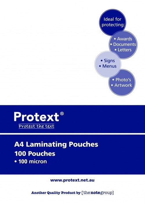 Protext Laminating Pouches A4 100 Micron Box 100 — front of box
