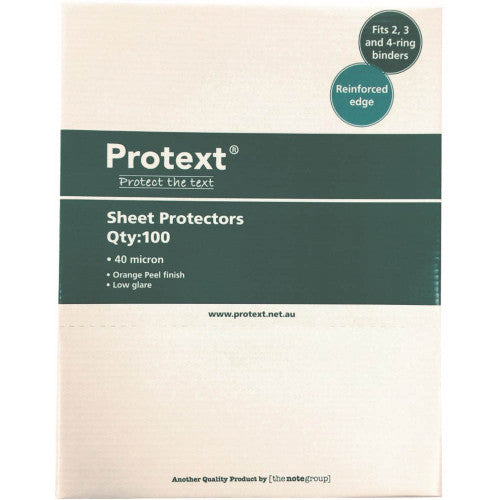 Protext Economy Sheet Protector A4 40 Micron Box 100 — front of box