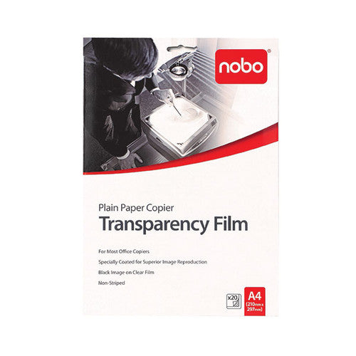 Nobo OHP Plain Paper Copier Film Multi Feed Clear Pack of 20