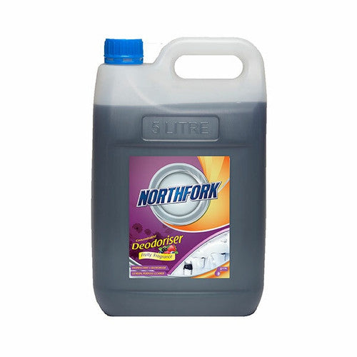 Northfork Concentrated Deodoriser Fruity 5 Litre Carton of 3, antibacterial washroom deodoriser with residual fruity fragrance for commercial facilities