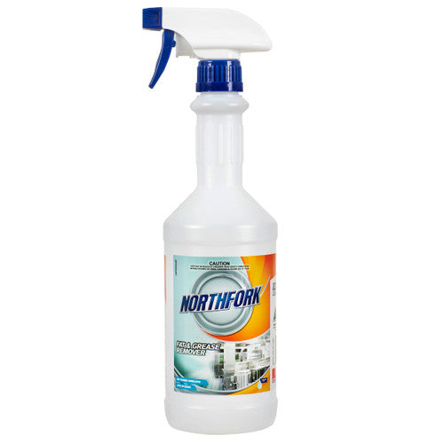 Northfork Fat and Grease Remover Decanting Bottle 750ml Pack of 12, high-foaming residue-free degreaser for commercial kitchen extraction hoods and food service surfaces