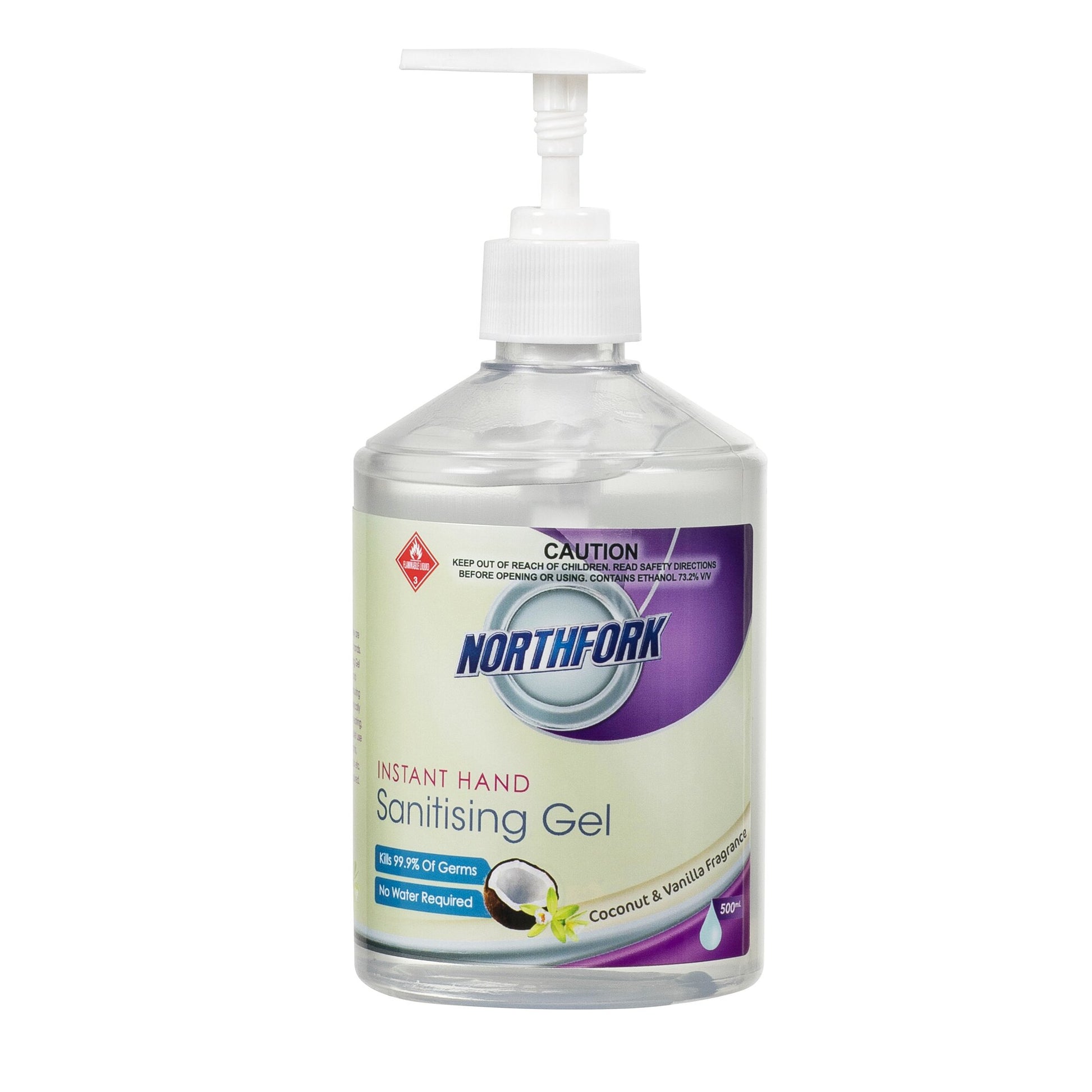 Northfork Hand Sanitiser Gel Coconut and Vanilla 500ml Box of 12 - image 1