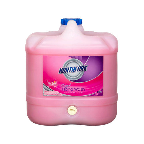 Northfork Liquid Hand Wash 15 Litre bulk container, gentle low-scent phosphate-free hand wash for high-traffic commercial and workplace washrooms