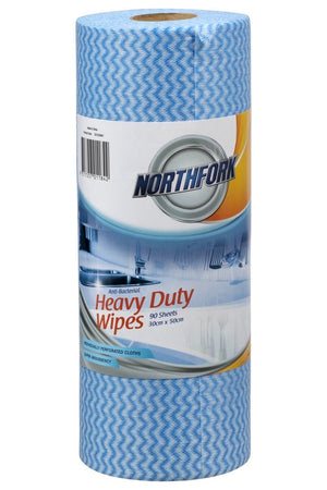 Northfork Heavy Duty Antibacterial Perforated roll in blue with the Northfork label, one 45m roll of 90 sheets