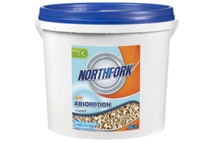 Northfork Spill Absorption Agent 4 litre tub with blue lid, front label