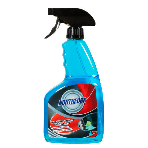 Northfork Window and Glass Cleaner Ammonia Free 750ml spray bottle, streak-free quick-evaporating formula for glass mirrors and chrome in commercial settings